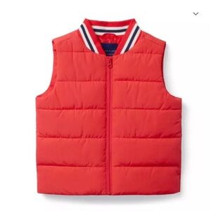 Janie and Jack Red Zip Up Puffer Vest 5/6